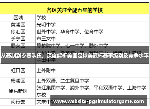 从赛制到参赛队伍，深度解析美国足球美冠杯赛事级别及竞争水平