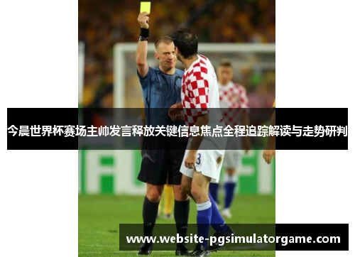 今晨世界杯赛场主帅发言释放关键信息焦点全程追踪解读与走势研判